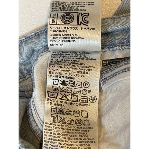 Levi's Womens Jeans Skinny Leg Mid Rise Five Design Pockets Cotton Blue Size 8 - Picture 4 of 11